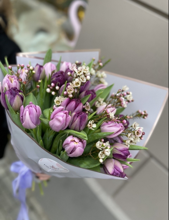 Bouquet of tulips 25 pcs lavender